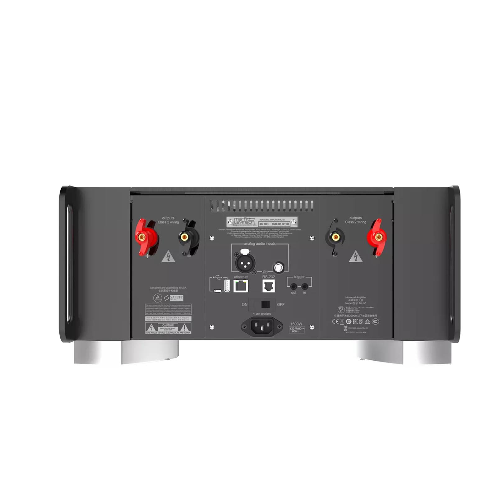 ML-50 - Black - Limited-edition Monaural Amplifier - Back