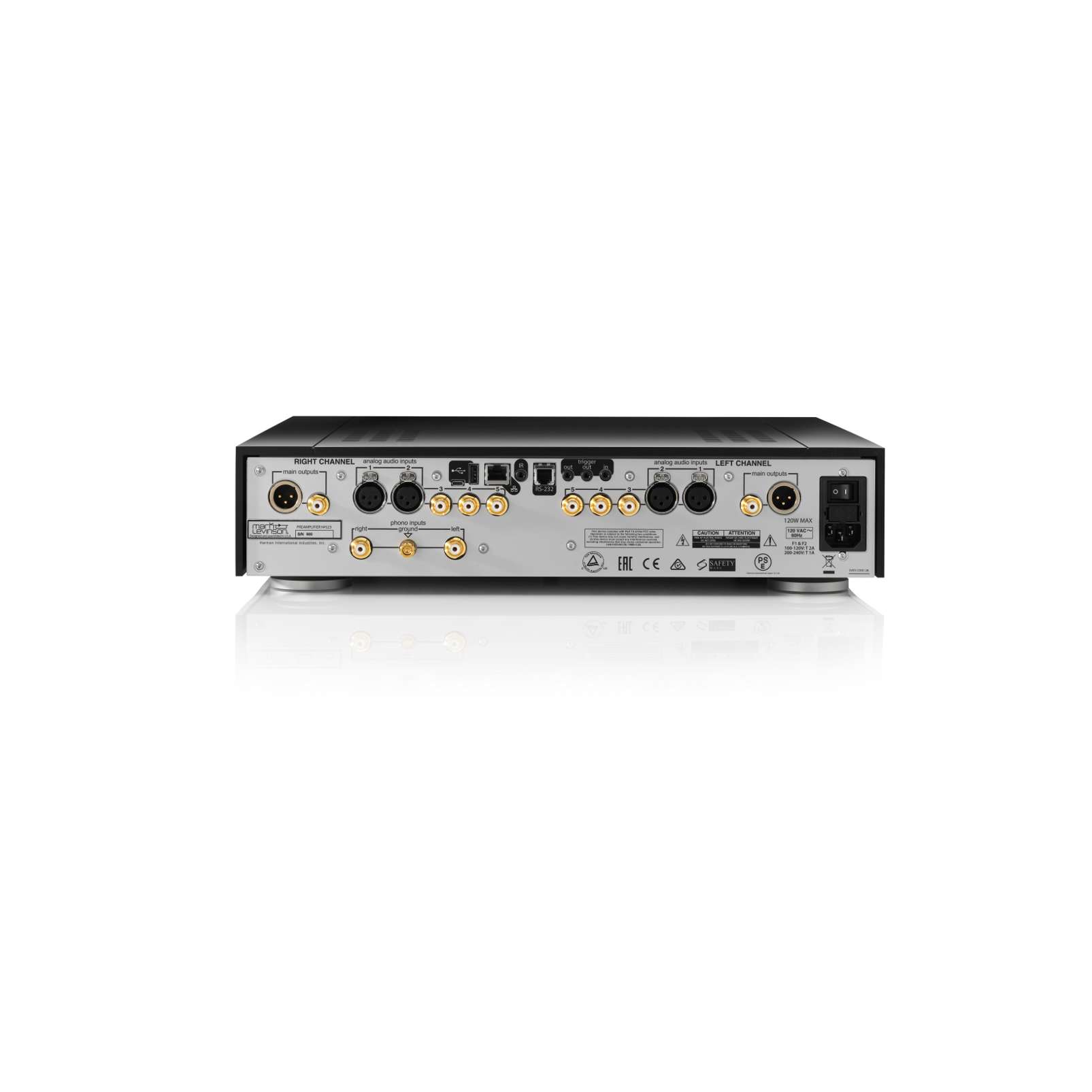 № 523 - Black - Dual-Monaural Preamplifier for Analog Sources - Back