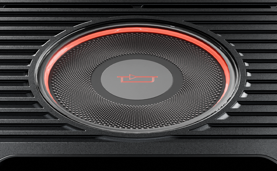 Tectonic Industrial Design with Signature Red Accent Lighting